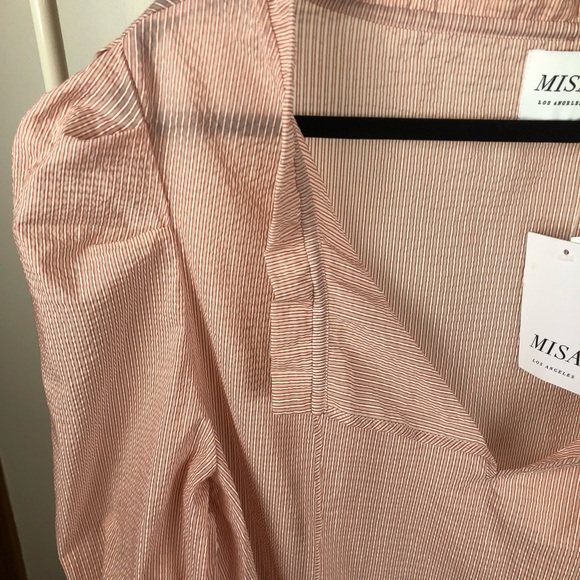 NWT MISA LOS ANGELES Maya Pinstripe Woven Shift Dress M - Picture 8 of 14